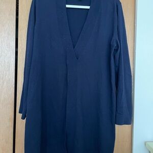 Eileen Fisher Navy Blue Cross front cardigan